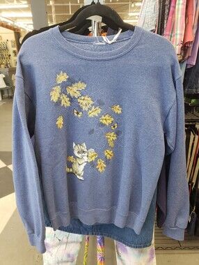 Cat Kitty Leaf Leaves Fall Autumn Sweatshirt
